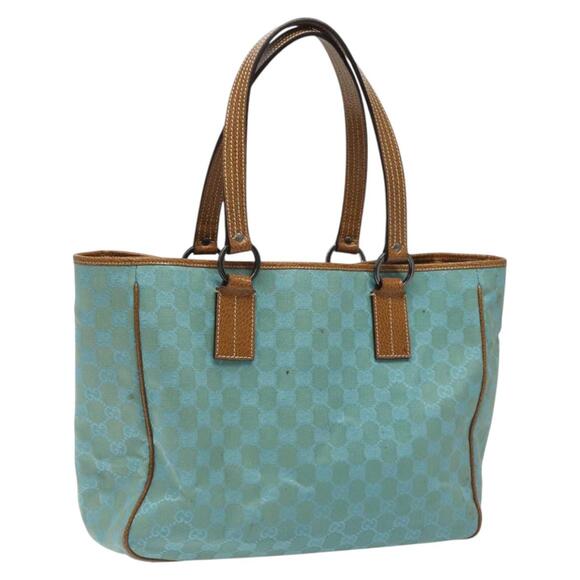 GUCCI GG Canvas Tote Bag Turquoise Blue - Picture 1 of 16